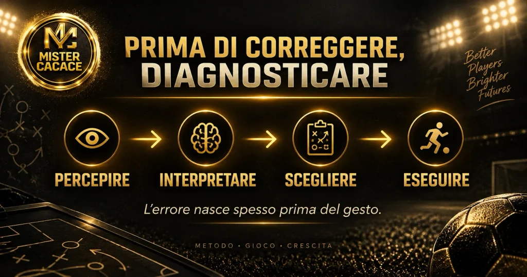 Prima di correggere diagnosticare: percepire, interpretare, scegliere ed eseguire nel calcio giovanile – Mister Cacace