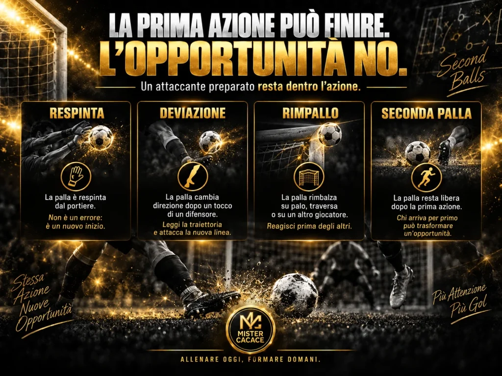 Seconde palle, respinte, deviazioni e rimpalli nella finalizzazione dell’attaccante