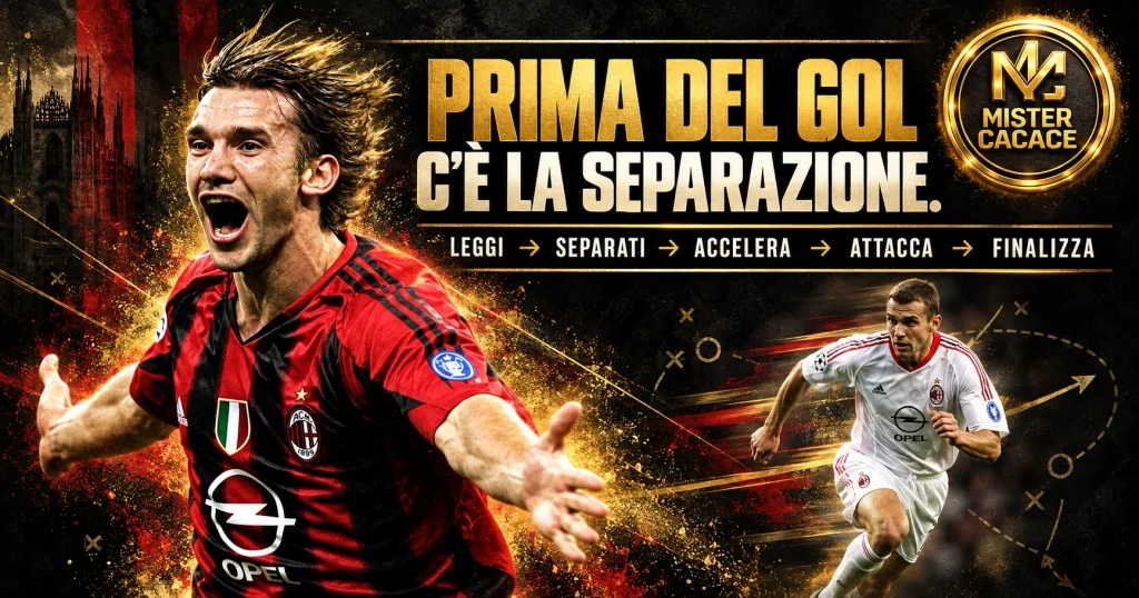 Andriy Shevchenko e la separazione dal difensore prima del gol
