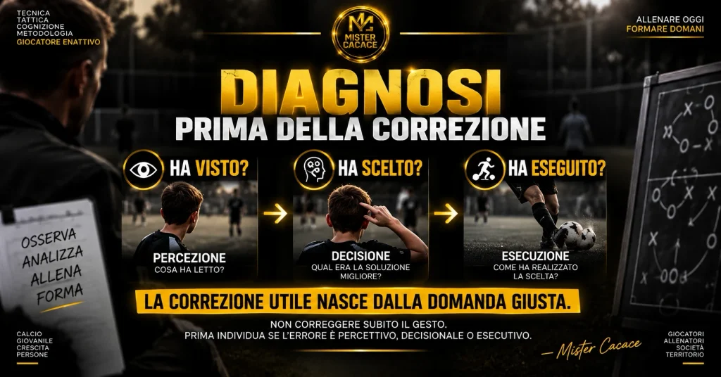 Diagnosi prima della correzione: ha visto, ha scelto, ha eseguito – Mister Cacace