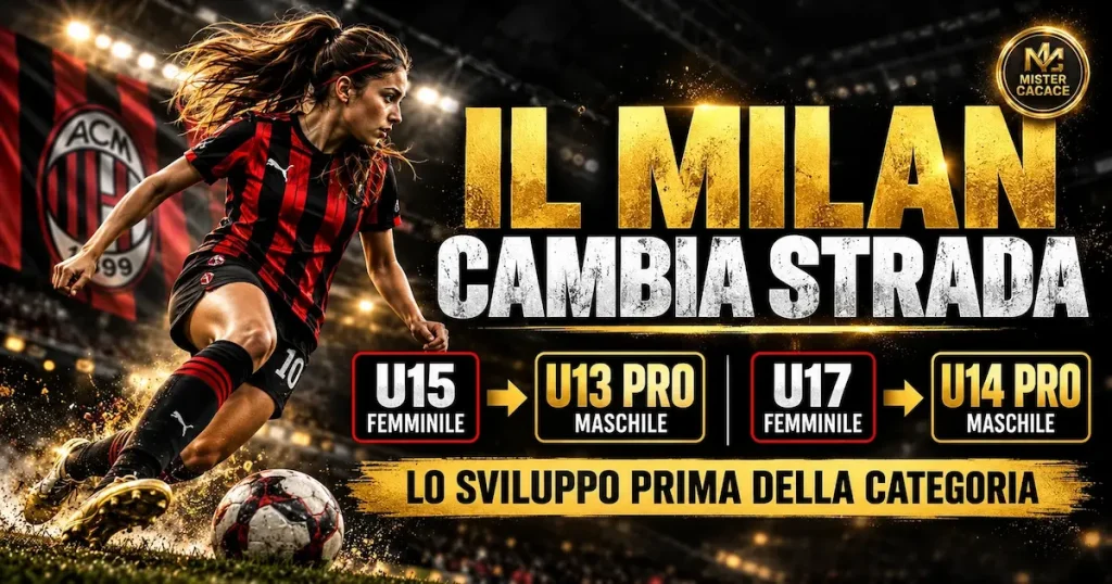 Milan femminile nei campionati maschili: U15 nell'U13 Pro e U17 nell'U14 Pro