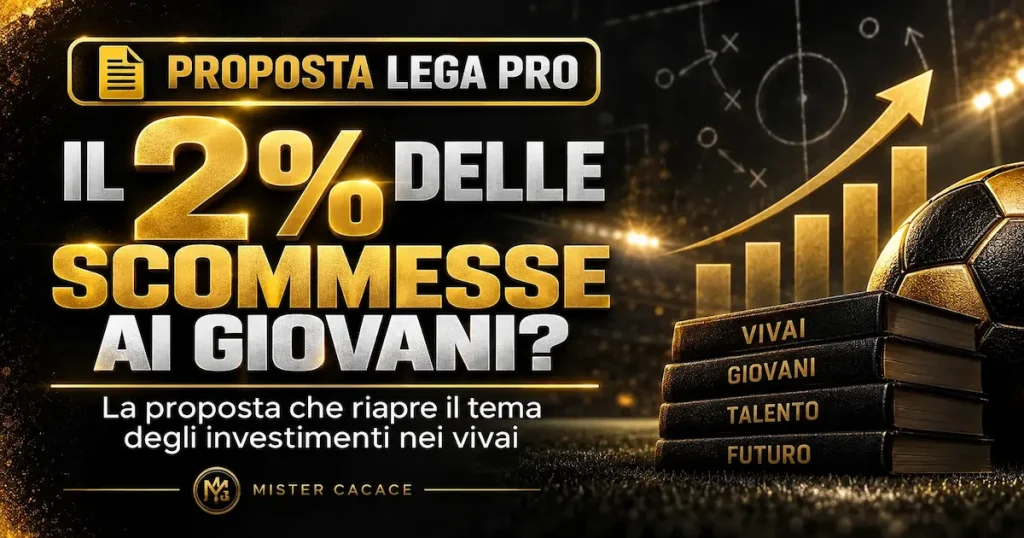 Investimenti nel calcio giovanile: la proposta del 2% delle scommesse ai giovani