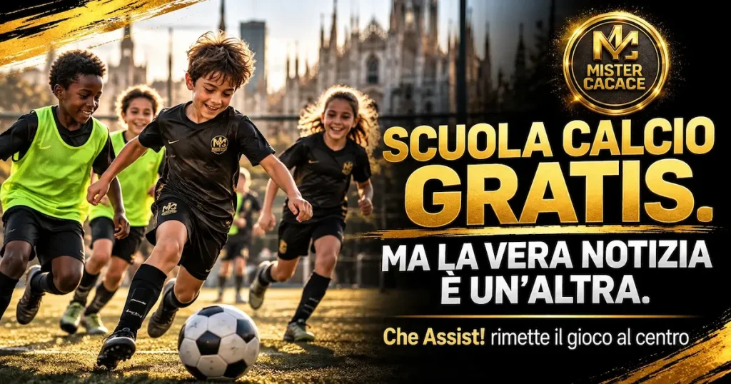 Bambini giocano nel progetto Che Assist, Scuola Calcio gratuita a Milano
