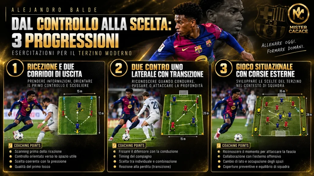 Tre esercitazioni per il terzino moderno: ricezione, 2 contro 1 e gioco situazionale