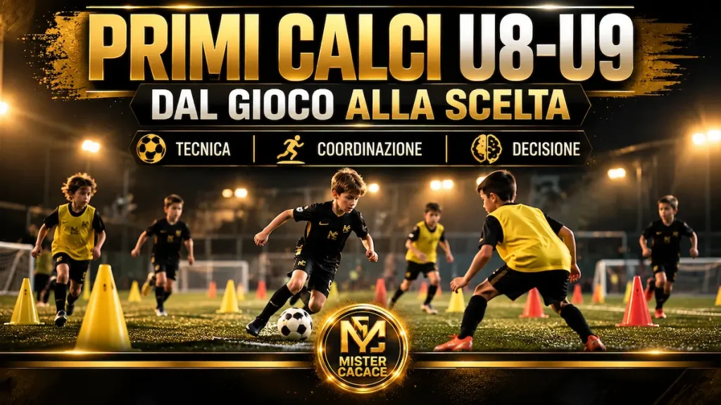 Copertina della guida Come allenare i Primi Calci U8-U9, metodologia ed esercitazioni per la Scuola Calcio