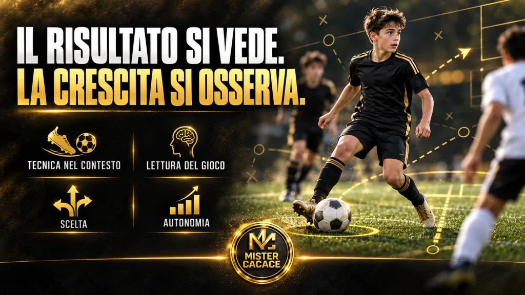 Crescita individuale nel calcio giovanile: tecnica, lettura del gioco, scelta e autonomia.