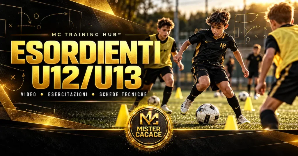 Esercizi Esordienti U12 U13 con video e schede tecniche nel MC Training Hub di Mister Cacace
