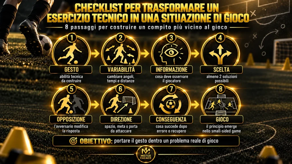 Checklist per trasformare un esercizio tecnico in una situazione di gioco