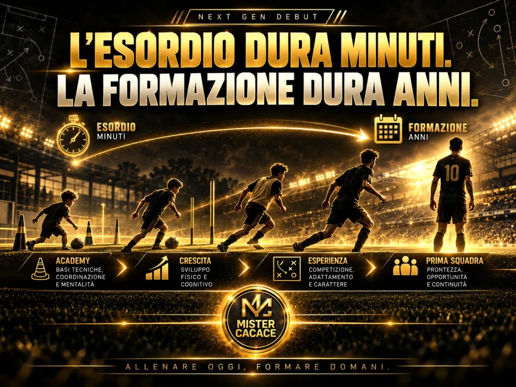 L’esordio dura minuti la formazione dura anni nel calcio giovanile