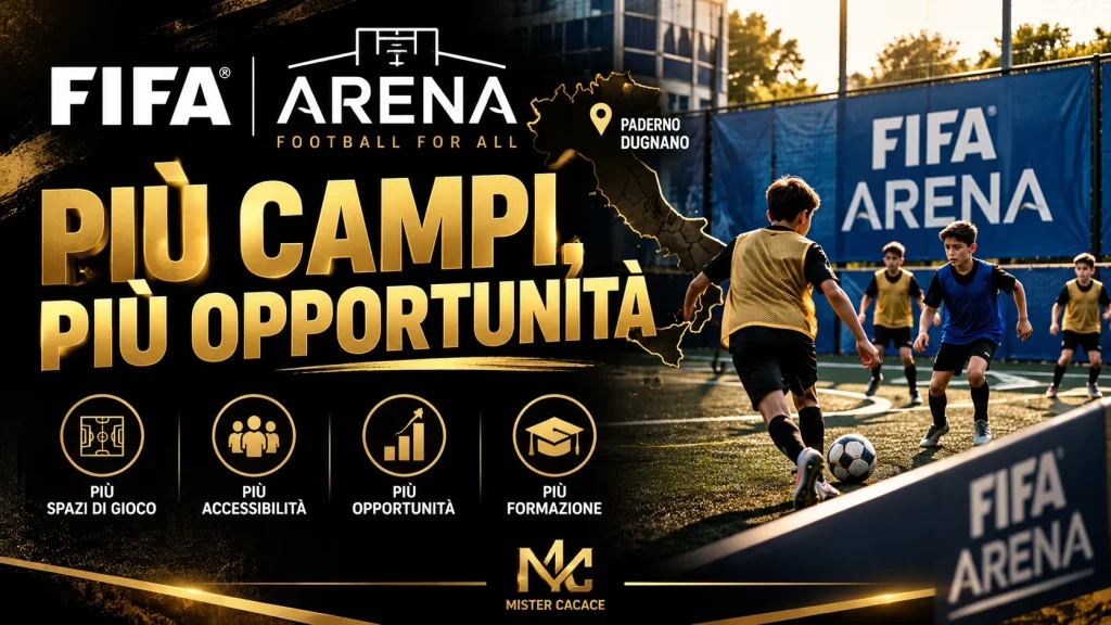 Prima FIFA Arena in Italia: spazi per il gioco e la formazione dei bambini nel calcio giovanile.