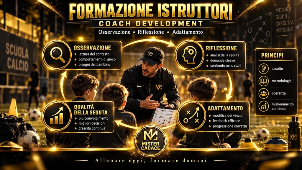 Formazione continua degli istruttori di Scuola Calcio attraverso osservazione, riflessione e adattamento.