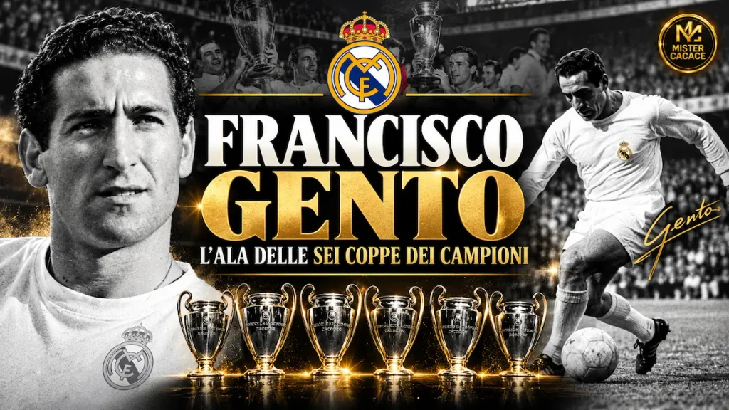 Francisco Gento, storica ala sinistra del Real Madrid vincitore di sei Coppe dei Campioni