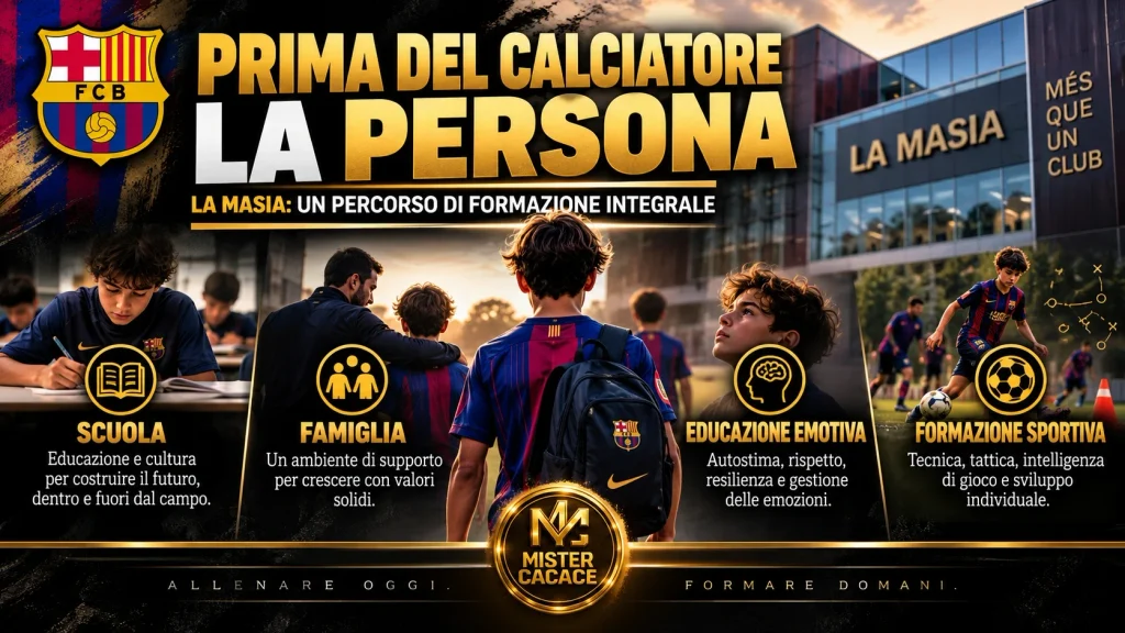 La Masia e lo sviluppo del giovane atleta tra scuola, educazione emotiva, famiglia e formazione sportiva.