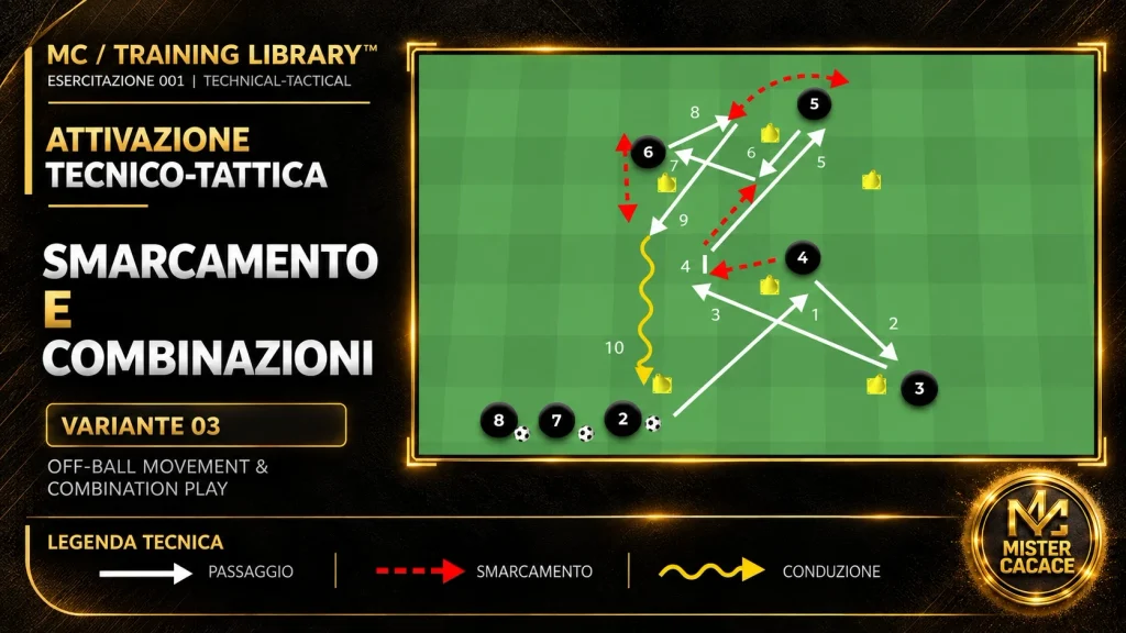Smarcamento e combinazioni, variante 3 con cambio della direttrice di passaggio