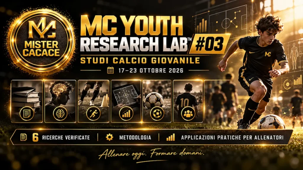 Studi calcio giovanile dal 17 al 23 ottobre 2026 MC Youth Research Lab numero 3