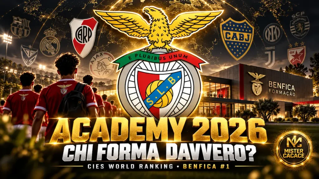 Migliori Academy calcio 2026 classifica CIES con Benfica al primo posto