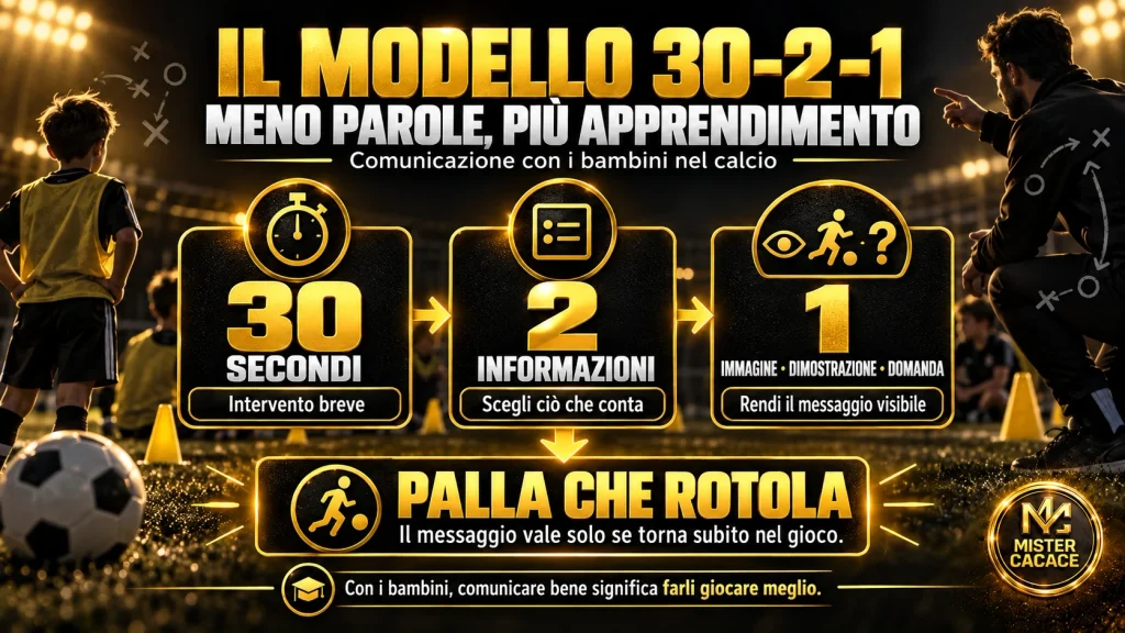 Modello 30-2-1 per la comunicazione con i bambini nel calcio