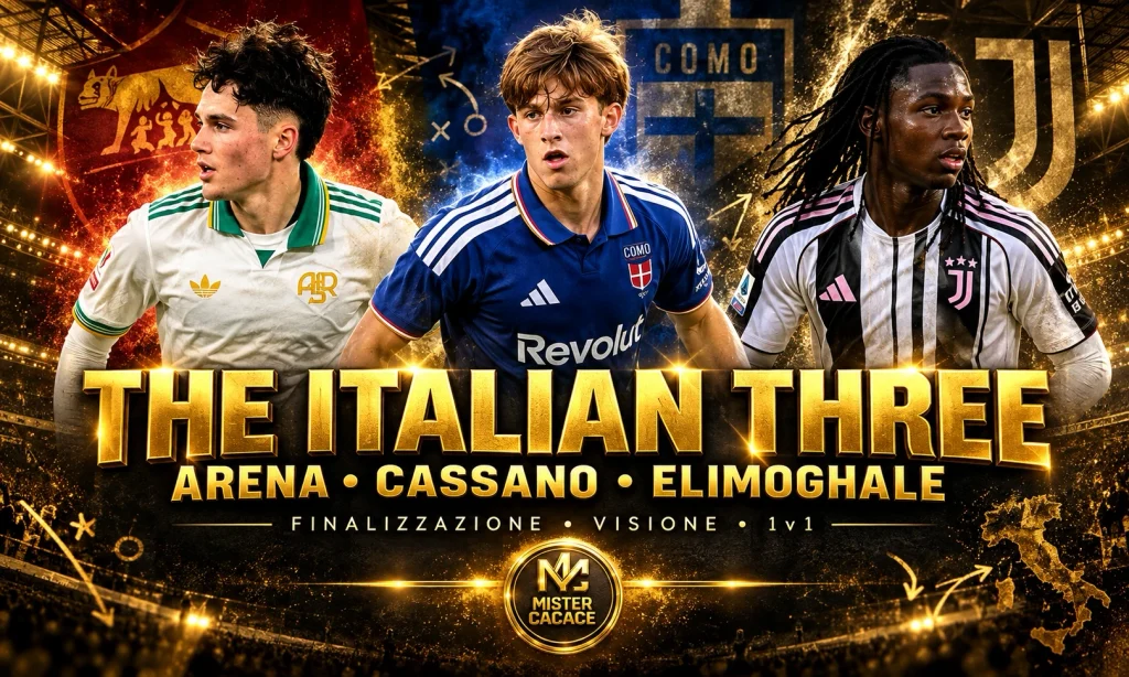Next Generation 2026, i tre talenti italiani Antonio Arena della Roma, Riccardo Cassano del Como e Destiny Elimoghale della Juventus