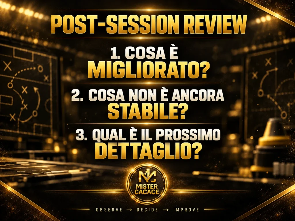 Post session review per il miglioramento continuo nel calcio giovanile