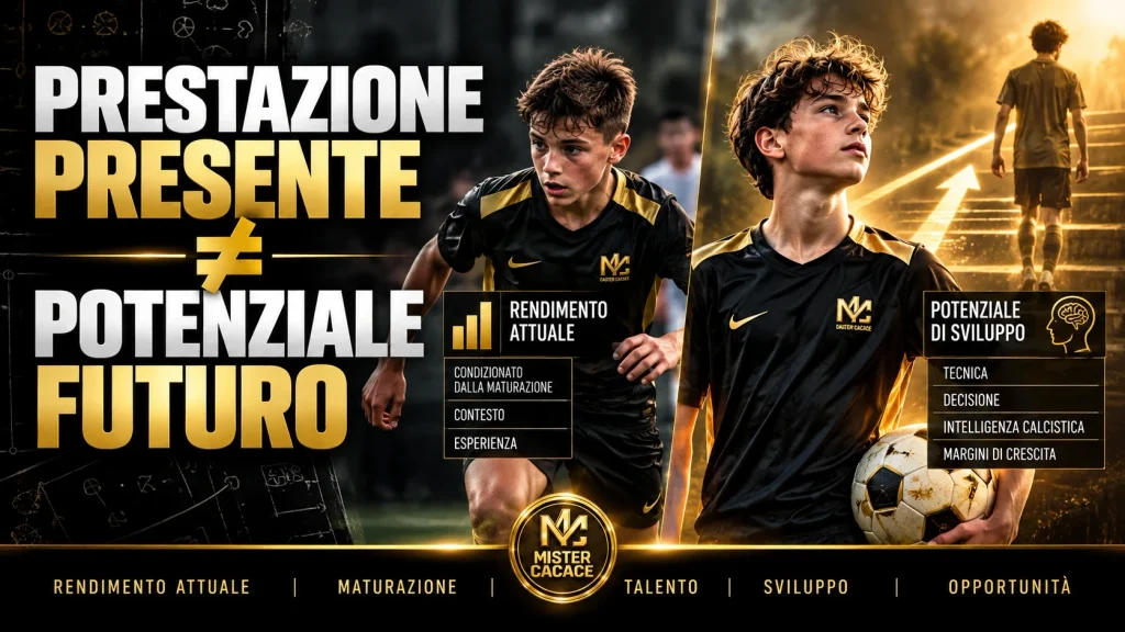 Prestazione presente e potenziale futuro nel talento del calcio giovanile