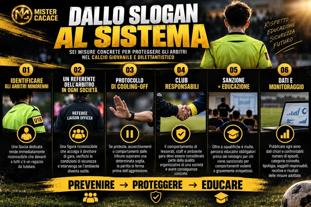 Sei misure per proteggere gli arbitri nel calcio giovanile