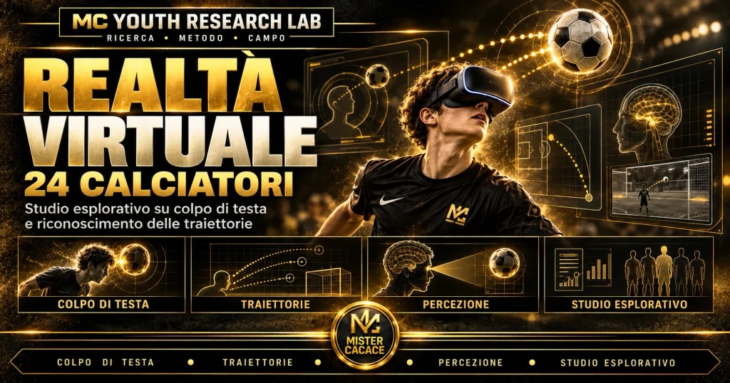 Realtà virtuale nello studio sul colpo di testa di 24 giovani calciatori e sul riconoscimento delle traiettorie.