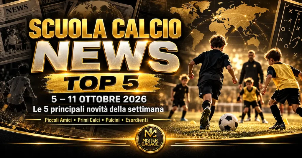 Scuola Calcio News, le 5 principali novità dal 5 all'11 ottobre 2026 per Piccoli Amici, Primi Calci, Pulcini ed Esordienti