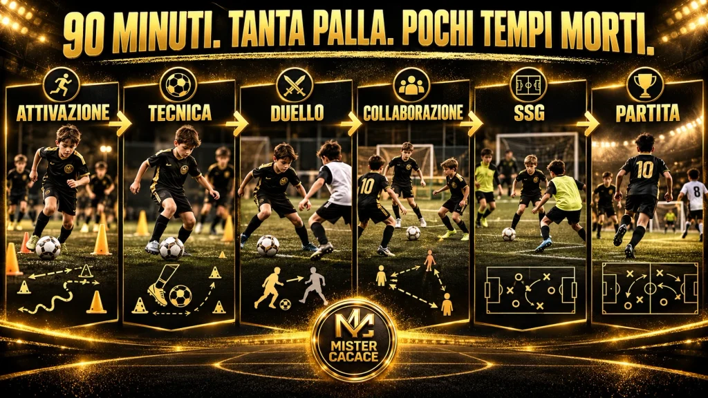 Seduta allenamento Pulcini U10 U11 da 90 minuti