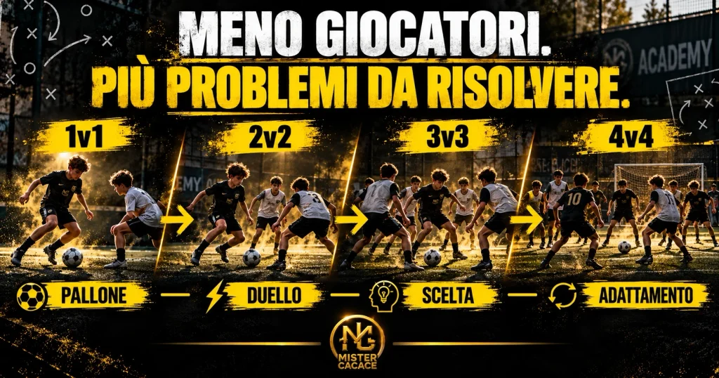 Small-sided games 1v1 2v2 3v3 nello street football e calcio giovanile