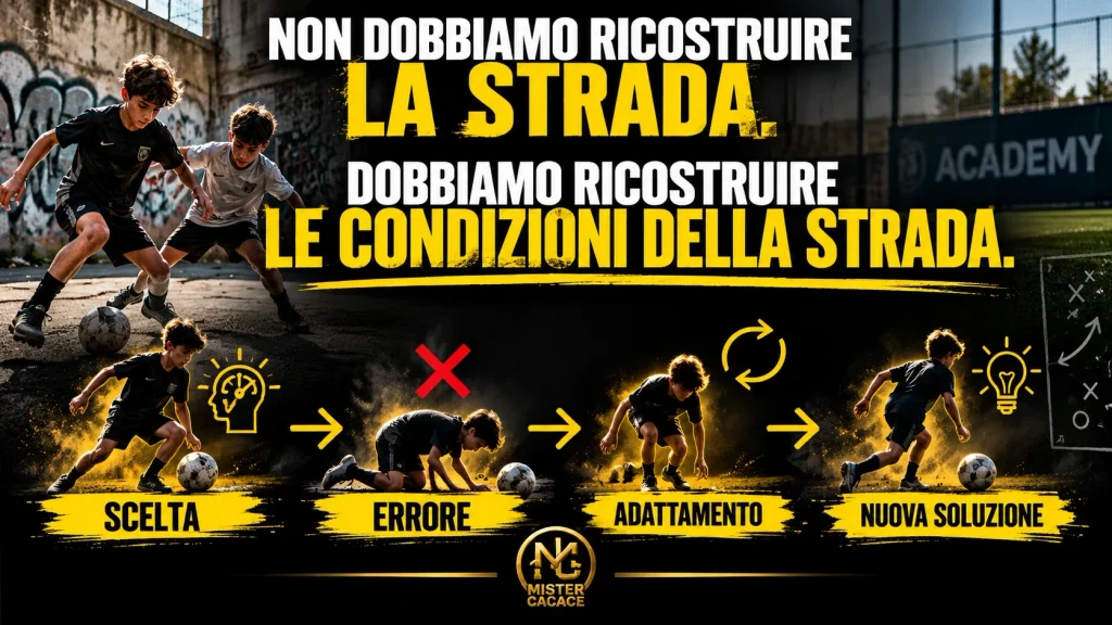 Street football nel calcio giovanile: scelta errore adattamento e nuova soluzione