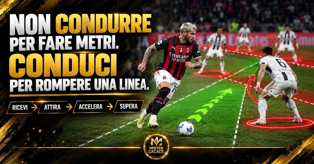 Theo Hernández terzino in conduzione per superare una linea avversaria