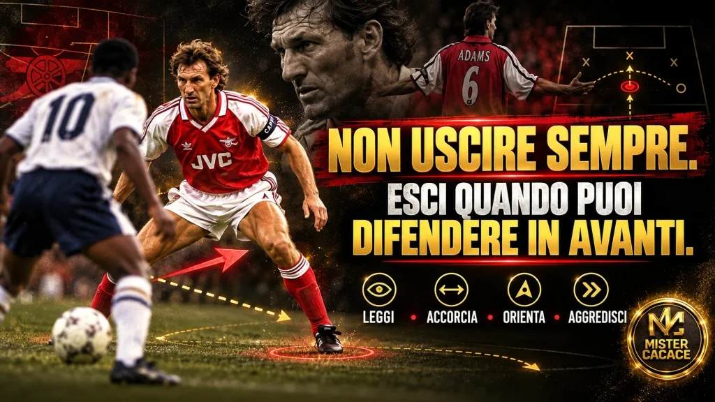 Tony Adams e la difesa in avanti: quando accorciare sull’attaccante