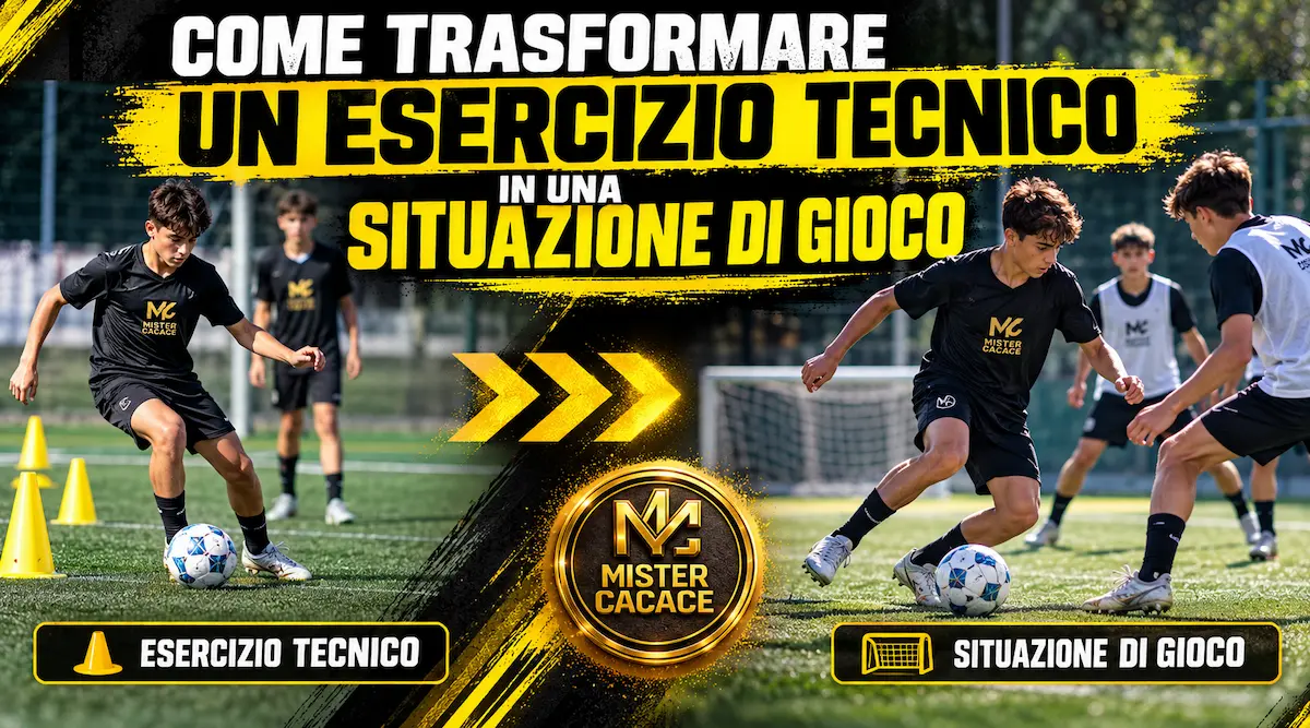 Come trasformare un esercizio tecnico in una situazione di gioco nel calcio giovanile