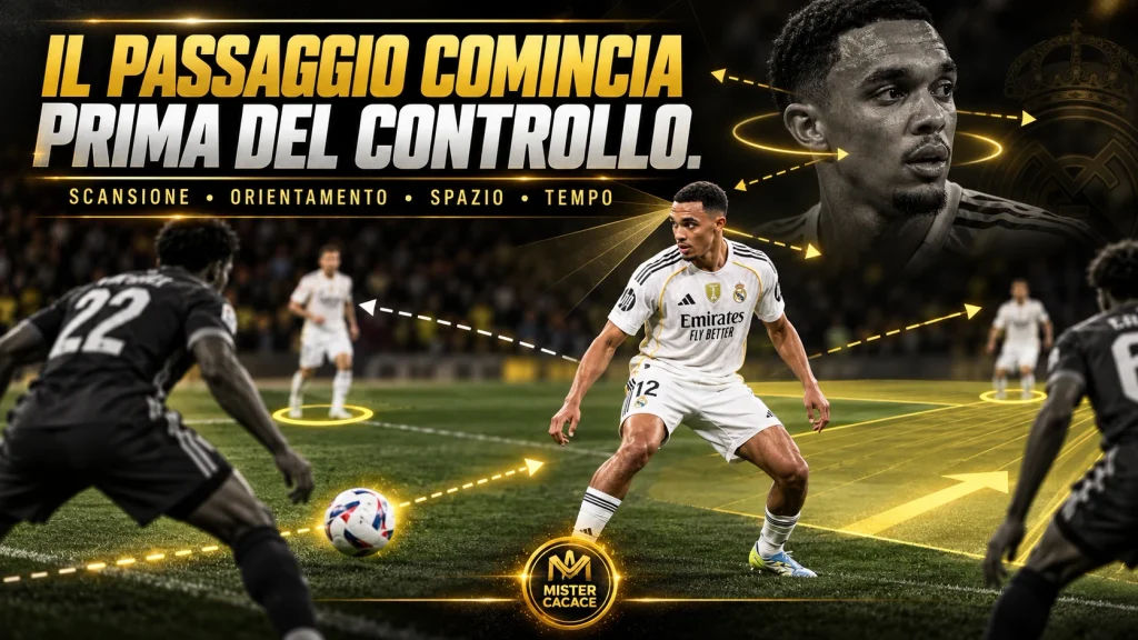 Trent Alexander-Arnold terzino durante la scansione prima della ricezione