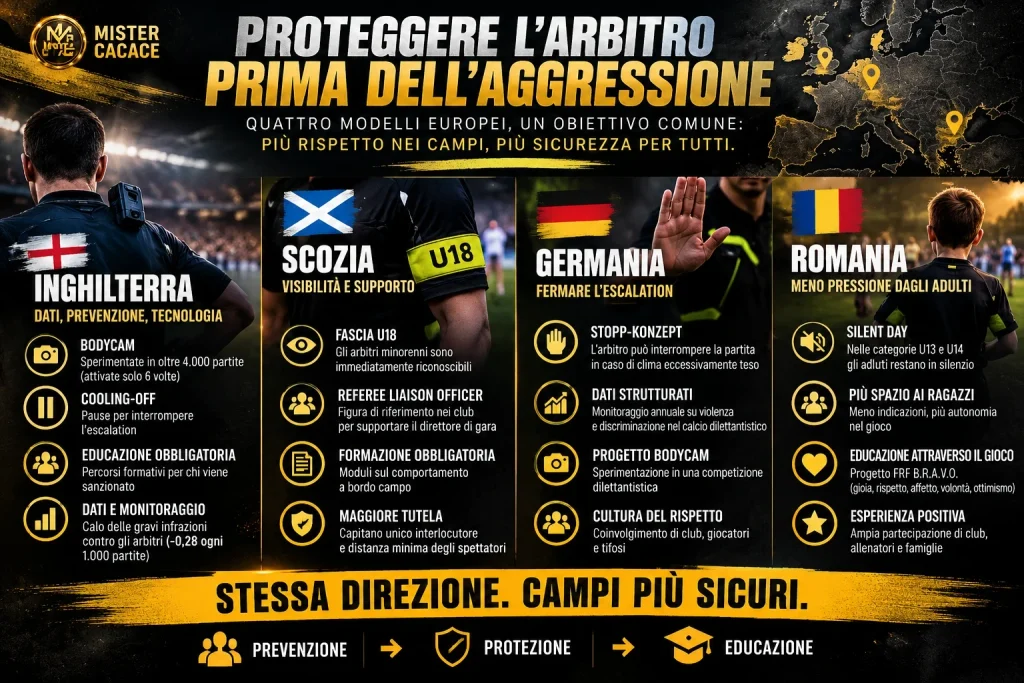 Modelli europei per prevenire la violenza contro gli arbitri nel calcio giovanile e dilettantistico