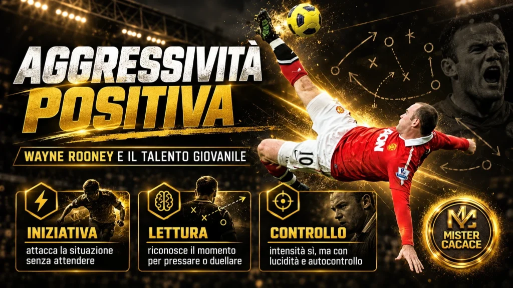 Wayne Rooney e il talento giovanile: aggressività positiva tra pressing, duello e autocontrollo.